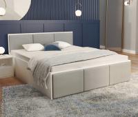 Manželská posteľ PANAMA T 160x200 so zdvíhacím dreveným roštom BIELA ŠEDÁ